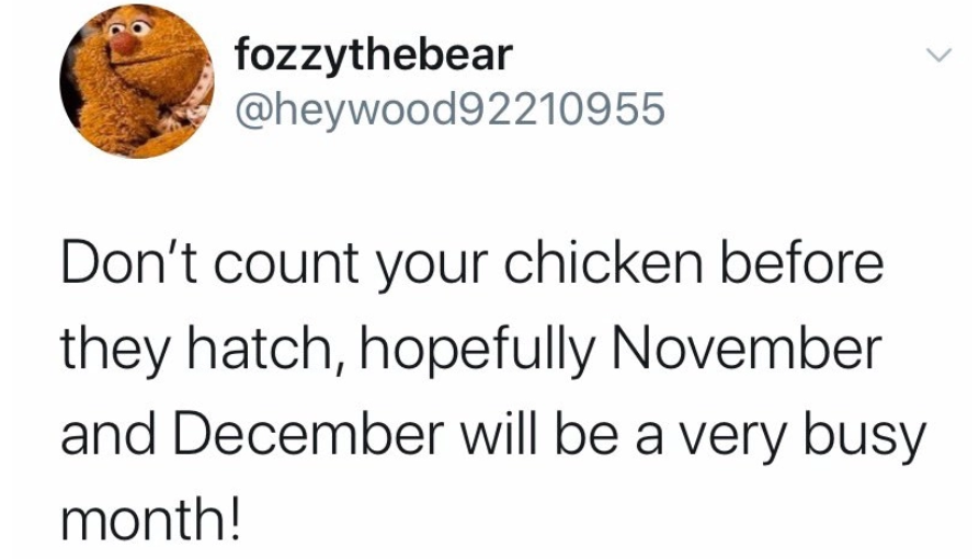 fozzy the bear busy months tweet
